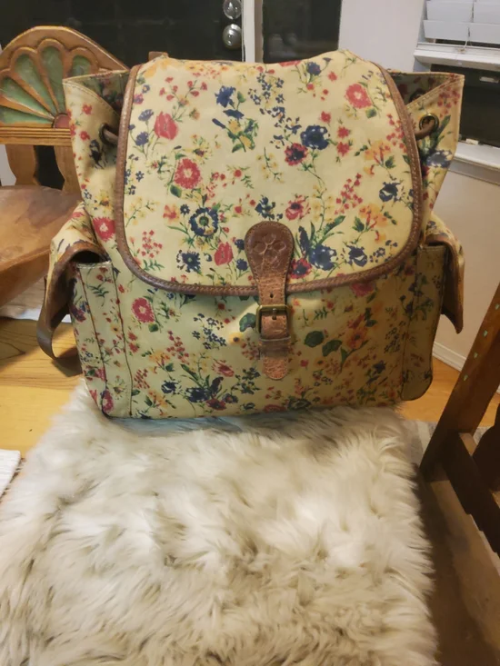 Patricia Nash Floral Canvas Backpack VGUC~EUC - Picture 10 of 15